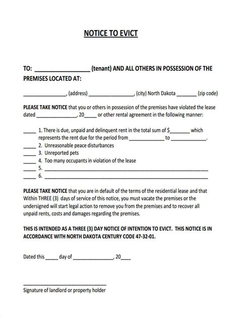 Free Printable Eviction Notice Form Printable Forms Free Online