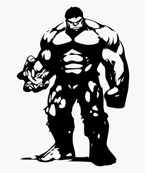 Black And White Marvel Png Download Hulk Decal Transparent Png