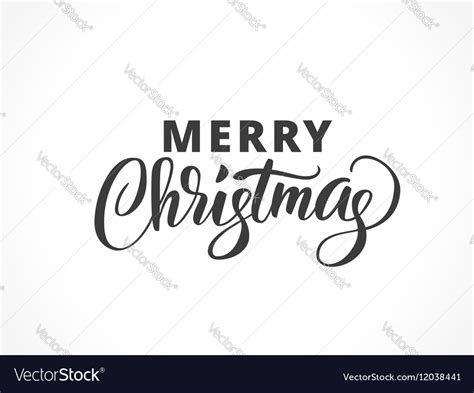 Merry Christmas Typography With Brush Lettering Vector Image