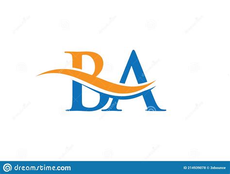 Premium Letter Ba Logo Design With Water Wave Concept Ba Letter Logo