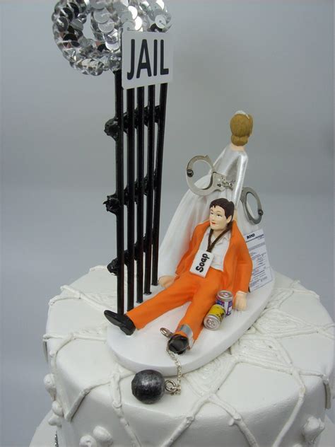 Stay Out Of Prison Or Jail Bride And Groom Wedding Cake Topper Etsy