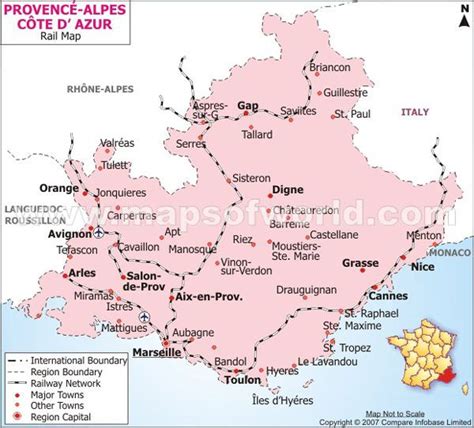 Provence Alpes Cote Dazur Railway Map France Cote Dazur Aix En