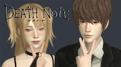 The Sims 4 Create A Sim Anime Series Death Note Misa And Yagami