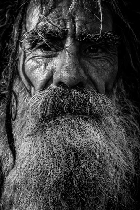 Old Man Black And White Photo