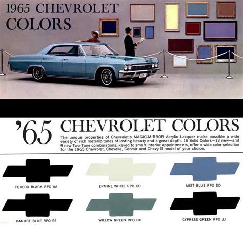 Regress Press Chevrolet Colors 1965