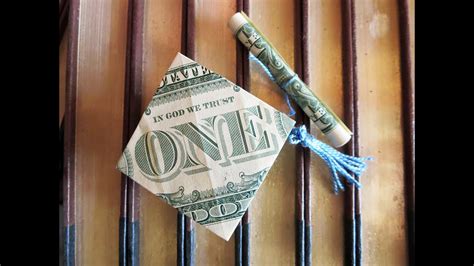 Dollar Bill Origami How To Fold A Graduation Cap And Graduation Certificate YouTube