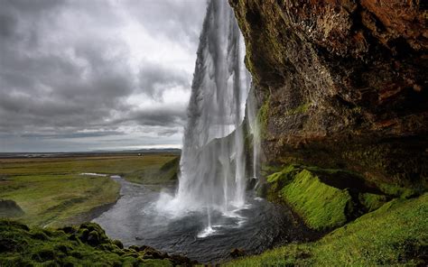 Nature Water Waterfall Rock Landscape Iceland Seljalandsfoss