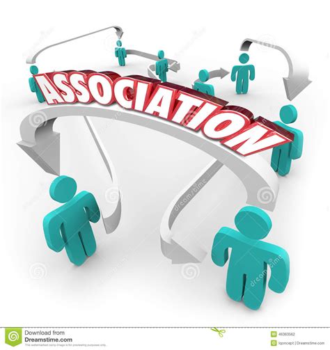Association Word Connected People Arrows Group Club Organization Stock ...