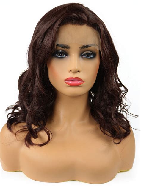 [45 Off] Medium Side Parting Wavy Synthetic Lace Front Wig Rosegal