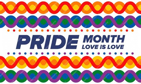 6 月の Lgbt プライド月間レズビアン ゲイ バイセクシュアル トランスジェンダー Lgbt 虹色の旗ベクトル図 プレミアムベクター