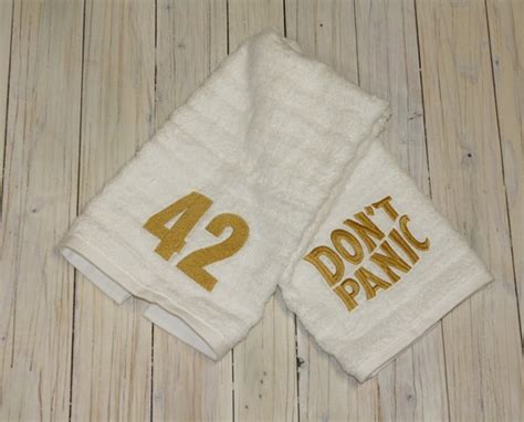 Hitchhikers To The Galaxy Dont Panic Hand Towel Etsy