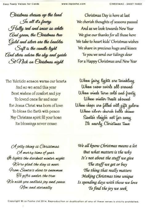 We did not find results for: La Pashe Easy Peely Verses for Cards - Christmas #3: … | Verses for cards, Christmas verses