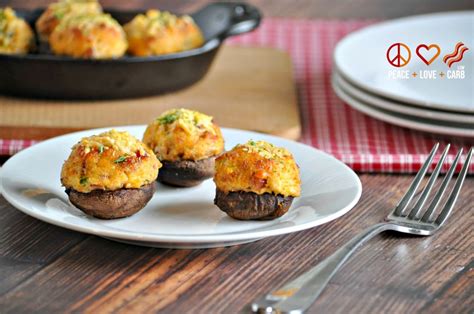 These quick and creamy crab stuffed mushrooms are filled with fresh crab, cream cheese, bread crumbs, garlic and parmesan making them the perfect appetizer. Crab Stuffed Mushrooms with Bacon - Low Carb, Gluten Free ...