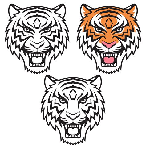 Tiger Face Silhouette Vector Illustration Vector Art At Vecteezy