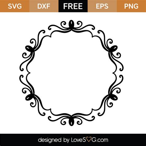Free Svg Wedding Monogram Frame With Leaves