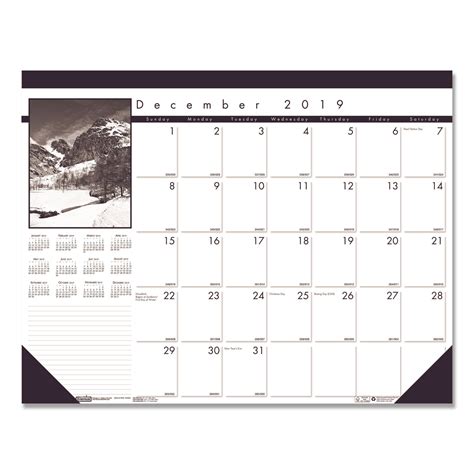 Recycled Black And White Photo Monthly Desk Pad Calendar By House Of