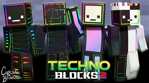 Techno Blocks 2 Hd Skin Pack By Cupcakebrianna Minecraft Skin Pack