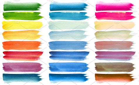 Watercolor Brush Strokes Containing Watercolor Color And Brush