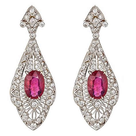 Lace Ruby And Diamond Earrings Pink Jewelry Princess Jewelry Jewelry