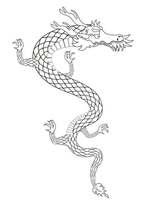 Asian Dragon Beast Monochrome 14175075 Vector Art At Vecteezy