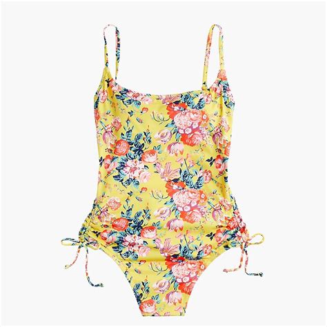 j crew ruched side one piece swimsuit in liberty® magical bouquet for women