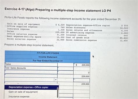 Solved Exercise 4 17 Algo Preparing A Multiple Step Income