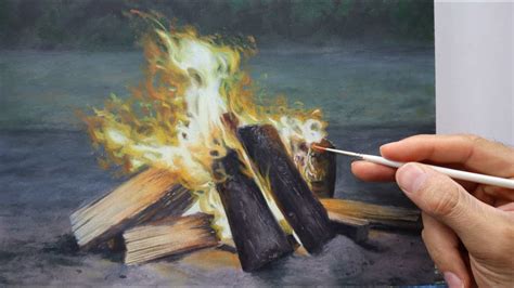 How To Paint Fire Flames Realistic Fire Painting Tutorial Youtube