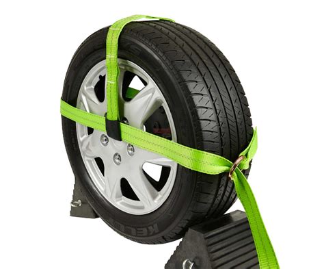 Auto Tie Down Straps W Snap Hook High Visibility Green Webbing