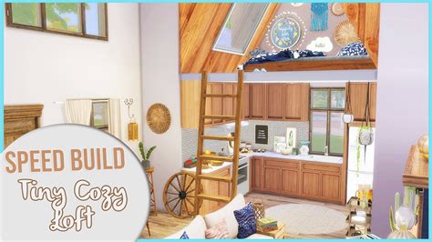 The Sims 4 Speed Build Tiny Cozy Loft Cc Links Youtube