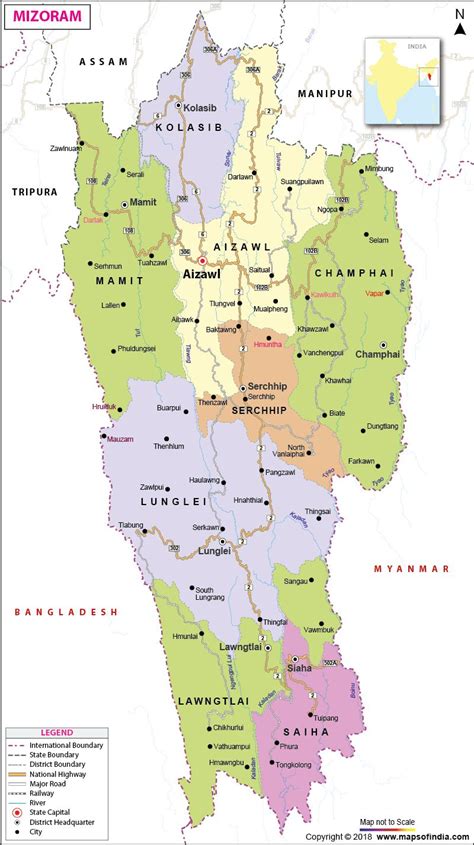 Mizoram Map State Districts Information And Facts Artofit