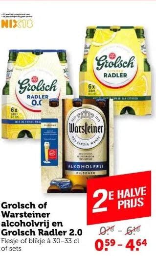 Alcoholvrij en grolsch radler 2 0 flesje of blikje à 30 33 cl of sets