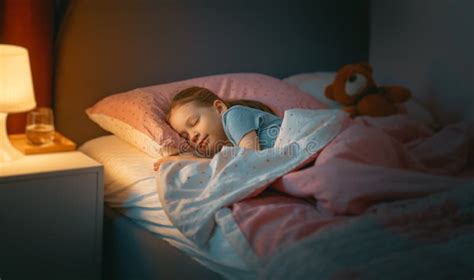 Child Is Sleeping In The Bed Stock Image Image Of Blanket Morning