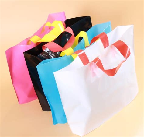 Custom Plastic Shopping Bags With Handles Clothes Packaging T Bag