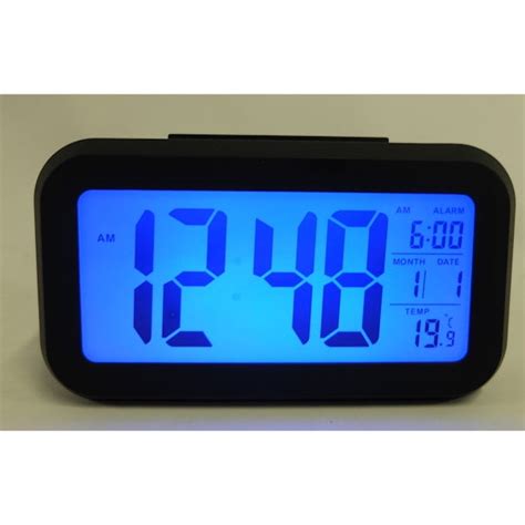 Large Lcd Display Digital Alarm Clock With Blue Back Light