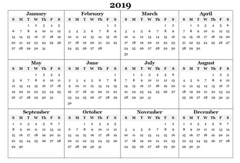 12 Month Calendar Printable Yearly Calendar Template Calendar