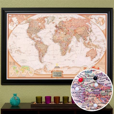 personalized executive world travel map with pins and frame etsy pushpin travel map travel