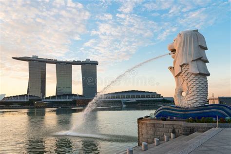 Singapore Modern Landmarks At Dawn Editorial Stock Image Image Of