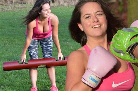 Karen Danczuk Flashes Mega Cleavage During Park Workout