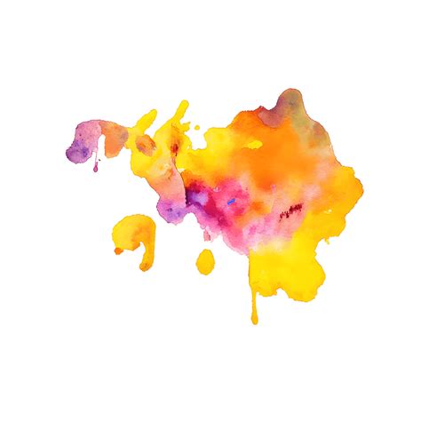 Watercolor Paint Drips And Splatters Background Yellow Alcohol