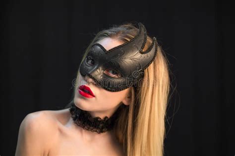 Young Mystic Woman Posing In Mask Stock Image Image Of Mysterious