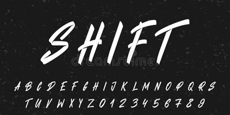 Hand Drawn Lettering Font Vector Retro Brush Typeface Alphabet Stock