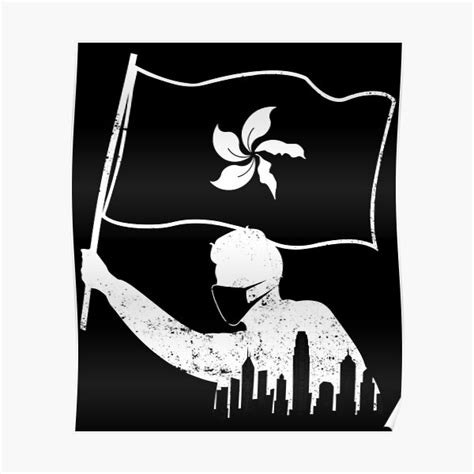 Black Hong Kong Flag Protest Anti Extradition Laws Poster For Sale By