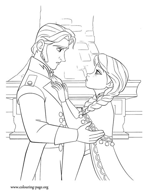 frozen hans doesnt kiss anna  save  coloring page
