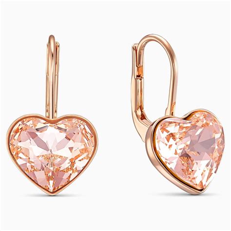 Buy Swarovski Heart Bella Earrings Rose Gold Plating Online