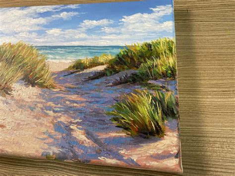 Acrylic Painting Beach Sand Dunes Original Painting Etsy Uk