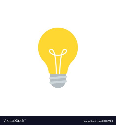 Simple Flat Light Bulb Isolated On White Vector Image