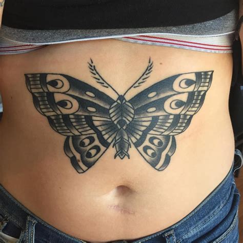 Butterfly Stomach Tattoo Design Stomach Tattoos Women Belly Tattoos