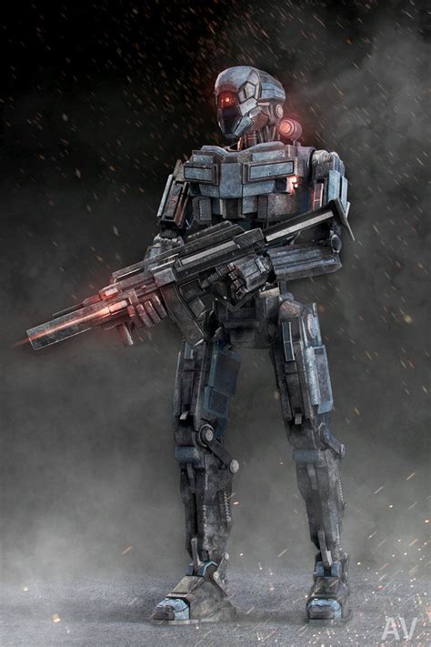 Robotic Future Soldier Andrew Voelkl Star Wars Droids Futuristic Robot Battle Droid