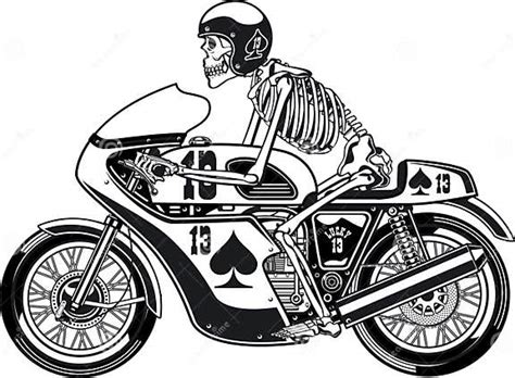 Human Skeleton Riding Motorcycle Stock Vector Illustration Of Death