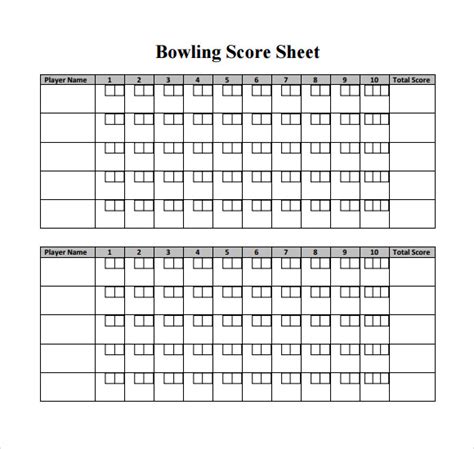 11 Sample Bowling Score Sheets Sample Templates